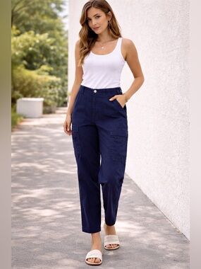 Carhartt Cargo Pants Womens 2XL Navy Workwear Utility Carpenter Relaxed Fit